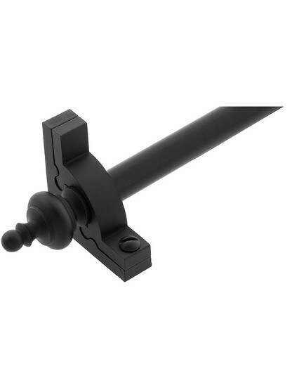 28.5 inch Sovereign Urn Tip Stair Rod - 1/2 inch Diameter Brass With Standard Brackets in Wrought Iron